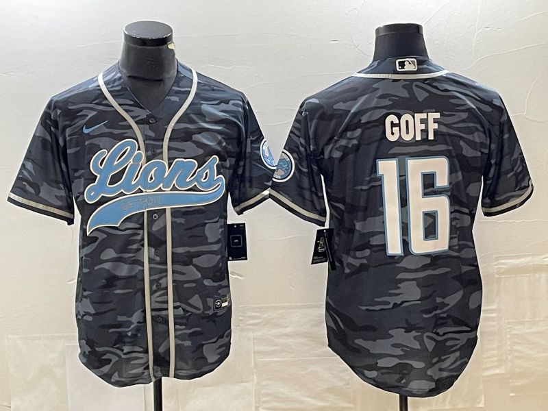 Men Detroit Lions #16 Goff Camo Nike 2023 Co Branding Game NFL Jersey style 1